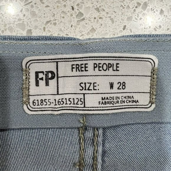 Free People Penny Pull On Flare Jeans Light Wash Jean High Rise Stretch Size 28 - Picture 6 of 12